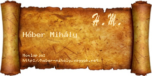 Héber Mihály névjegykártya